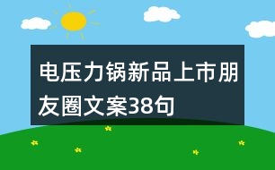 電壓力鍋新品上市朋友圈文案38句