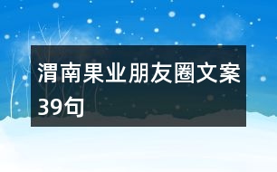 渭南果業(yè)朋友圈文案39句