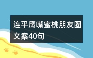 連平鷹嘴蜜桃朋友圈文案40句