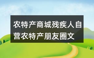 農(nóng)特產(chǎn)商城、殘疾人自營(yíng)農(nóng)特產(chǎn)朋友圈文案38句