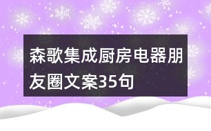 森歌集成廚房電器朋友圈文案35句