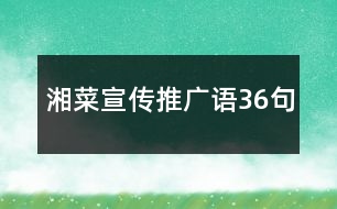 湘菜宣傳推廣語36句