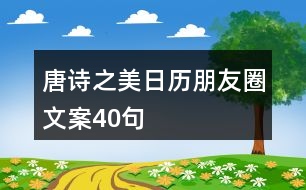 唐詩之美日歷朋友圈文案40句