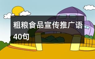 粗糧食品宣傳推廣語40句