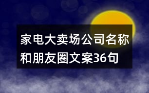 家電大賣(mài)場(chǎng)公司名稱和朋友圈文案36句