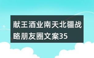 獻(xiàn)王酒業(yè)“南天北疆”戰(zhàn)略朋友圈文案35句