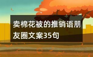 賣棉花被的推銷語朋友圈文案35句