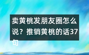 賣黃桃發(fā)朋友圈怎么說？推銷黃桃的話37句