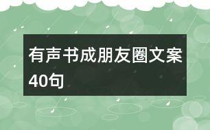 有聲書(shū)成朋友圈文案40句