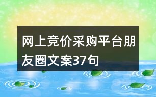 網(wǎng)上競價采購平臺朋友圈文案37句