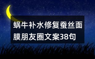 蝸牛補水修復蠶絲面膜朋友圈文案38句