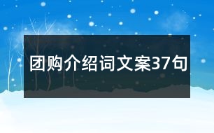 團(tuán)購(gòu)介紹詞文案37句