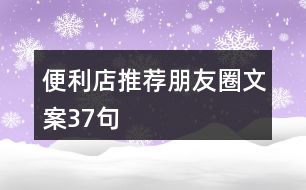 便利店推薦朋友圈文案37句