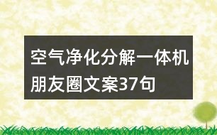 空氣凈化分解一體機朋友圈文案37句