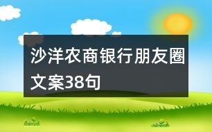 沙洋農商銀行朋友圈文案38句