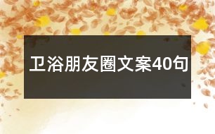 衛(wèi)浴朋友圈文案40句