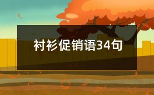 襯衫促銷語34句