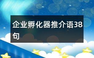 企業(yè)孵化器推介語38句