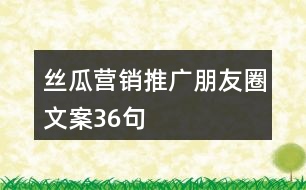 絲瓜營銷推廣朋友圈文案36句