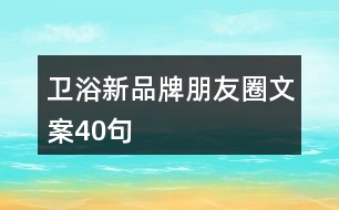 衛(wèi)浴新品牌朋友圈文案40句