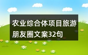 農(nóng)業(yè)綜合體項目旅游朋友圈文案32句