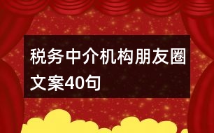 稅務(wù)中介機構(gòu)朋友圈文案40句