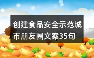 創(chuàng)建食品安全示范城市朋友圈文案35句