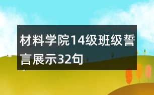 材料學院14級班級誓言展示32句