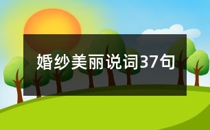 婚紗美麗說詞37句