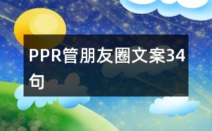 PPR管朋友圈文案34句