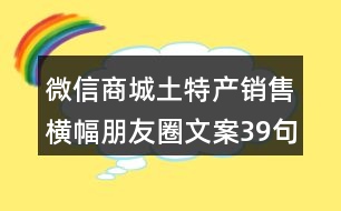 微信商城土特產(chǎn)銷售橫幅朋友圈文案39句