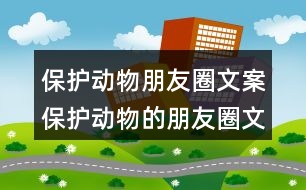 保護(hù)動物朋友圈文案：保護(hù)動物的朋友圈文案32句