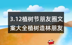 3.12植樹節(jié)朋友圈文案大全：植樹造林朋友圈文案、朋友圈文案33句