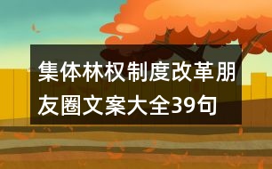 集體林權(quán)制度改革朋友圈文案大全39句