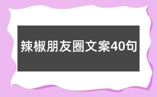 辣椒朋友圈文案40句