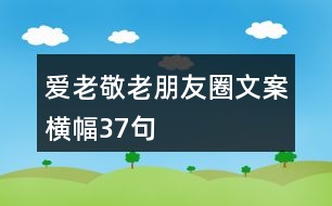 愛老敬老朋友圈文案、橫幅37句