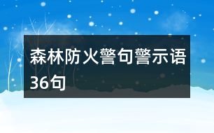 森林防火警句、警示語36句