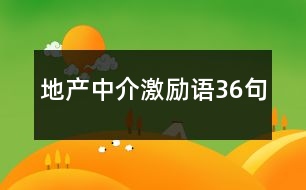 地產(chǎn)中介激勵(lì)語36句