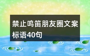 禁止鳴笛朋友圈文案標(biāo)語40句