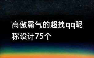 高傲霸氣的超拽qq昵稱(chēng)設(shè)計(jì)75個(gè)