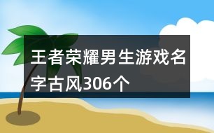 王者榮耀男生游戲名字古風306個