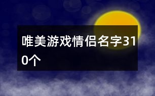 唯美游戲情侶名字310個