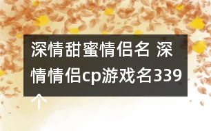 深情甜蜜情侶名 深情情侶cp游戲名339個