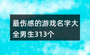 最傷感的游戲名字大全男生313個(gè)