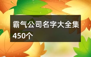 霸氣公司名字大全集450個