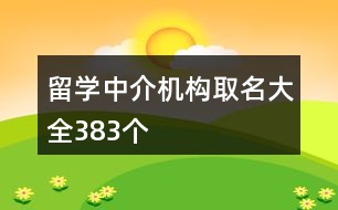 留學中介機構(gòu)取名大全383個