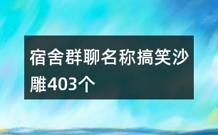 宿舍群聊名稱搞笑沙雕403個(gè)