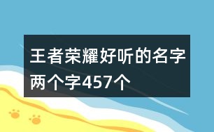 王者榮耀好聽的名字兩個字457個