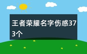 王者榮耀名字傷感373個(gè)