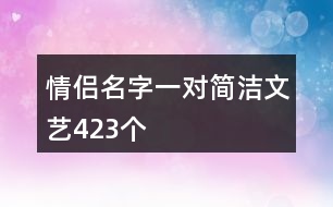 情侶名字一對簡潔文藝423個